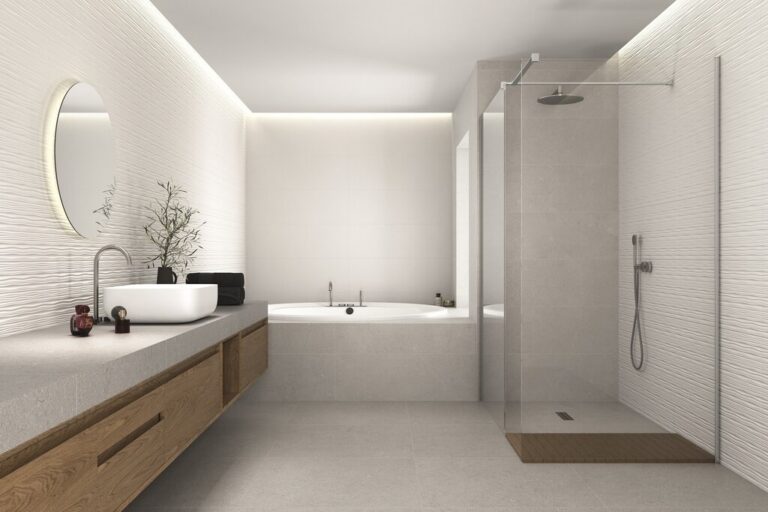 Bathroom tile walk in shower