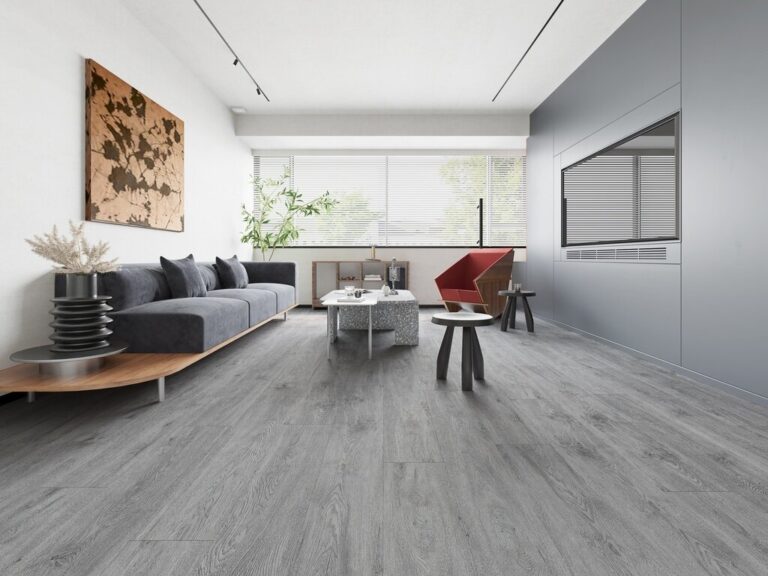 Grey spc vinyl plank living room
